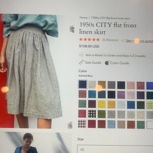 Not perfect linen 1950s city flat front linen skirt size M like new